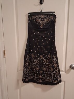 Jane Norman Black Satin Party Dress